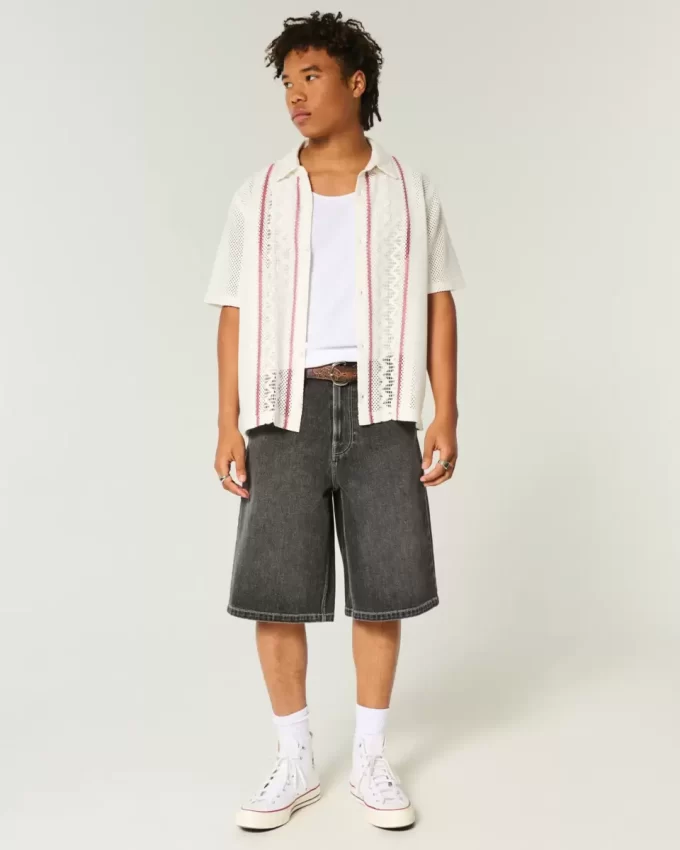 Koszula z krótkim rękawem w stylu szydełkowym