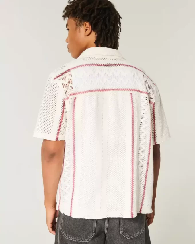 Koszula z krótkim rękawem w stylu szydełkowym