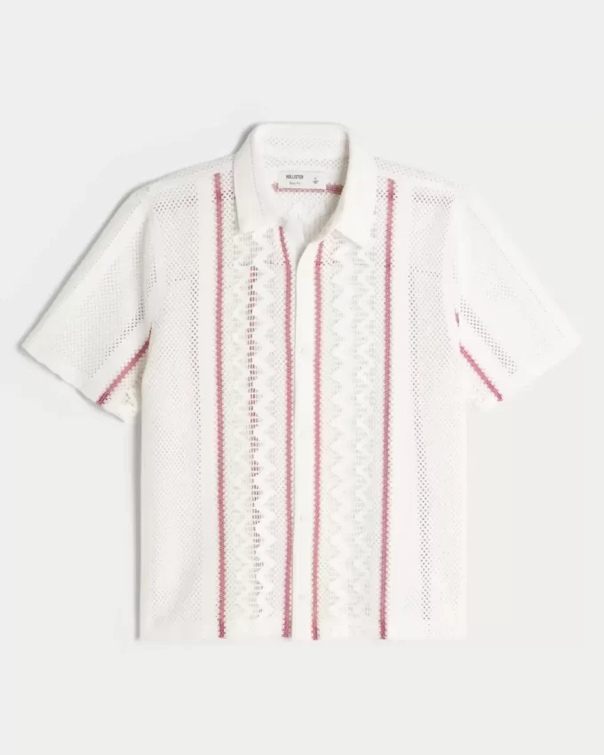 Koszula z krótkim rękawem w stylu szydełkowym