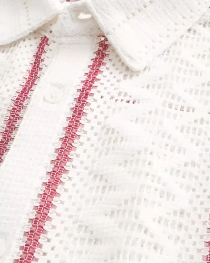 Koszula z krótkim rękawem w stylu szydełkowym