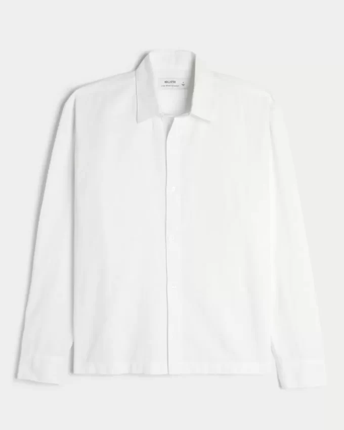 Koszula z mieszanki lnu zapinana na guziki Koszula z mieszanki lnu zapinana na guziki