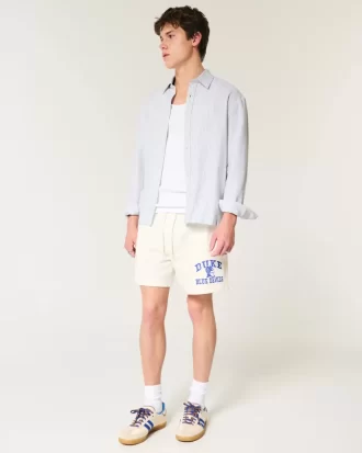 Koszula z mieszanki lnu zapinana na guziki