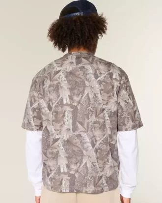 Koszulka Boxy Crop Heavyweight Camo Crew