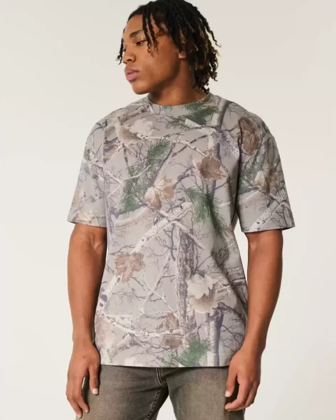 Koszulka Boxy Heavyweight Camo Crew Koszulka Boxy Heavyweight Camo Crew