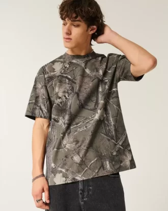 Koszulka Boxy Heavyweight Camo Crew