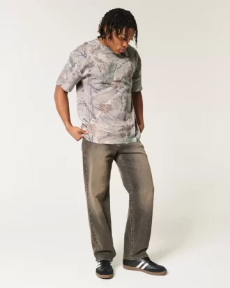 Koszulka Boxy Heavyweight Camo Crew