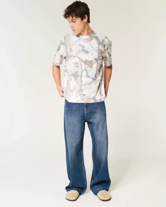 Koszulka Boxy Heavyweight Camo Crew