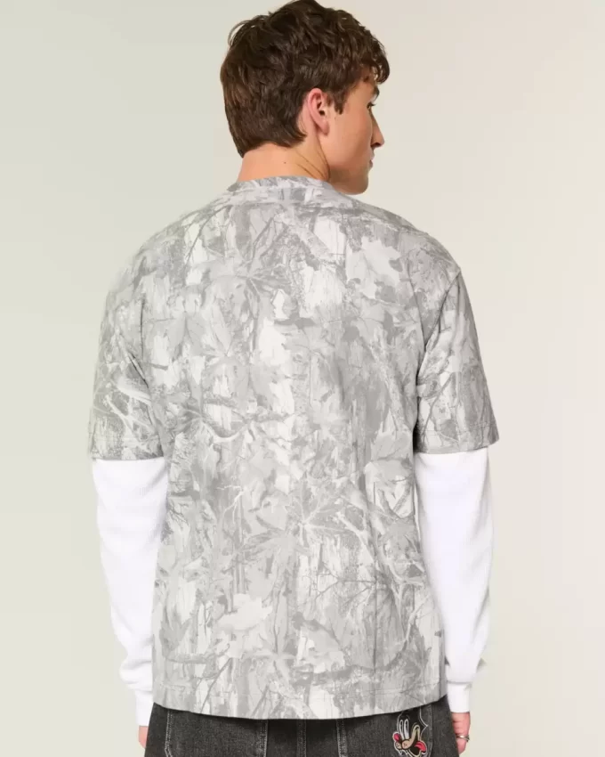 Koszulka Boxy Heavyweight Camo Crew