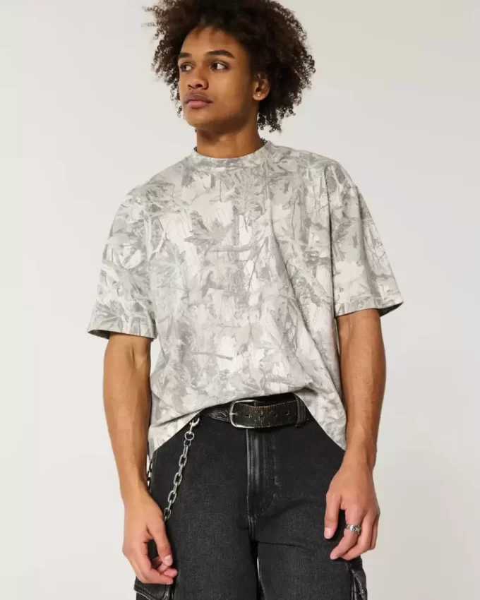 Koszulka Boxy Heavyweight Crop Camo Crew Koszulka Boxy Heavyweight Crop Camo Crew