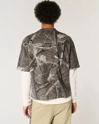 Koszulka Boxy Heavyweight Crop Camo Crew