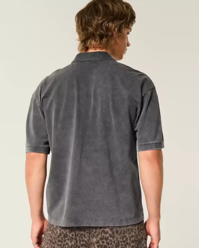 Koszulka polo Boxy Crop Washed Koszulka polo Boxy Crop Washed