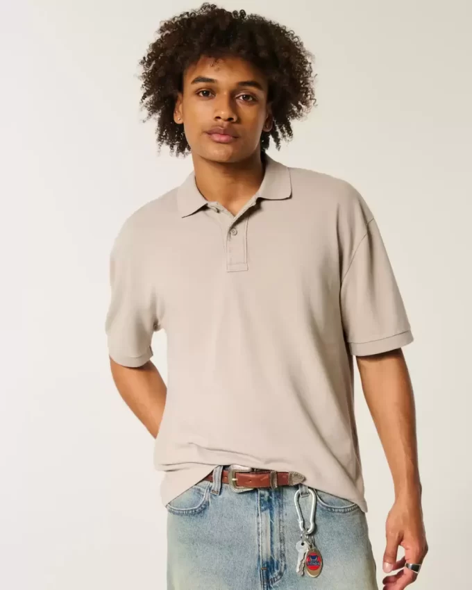 Koszulka polo Boxy Crop Washed Koszulka polo Boxy Crop Washed