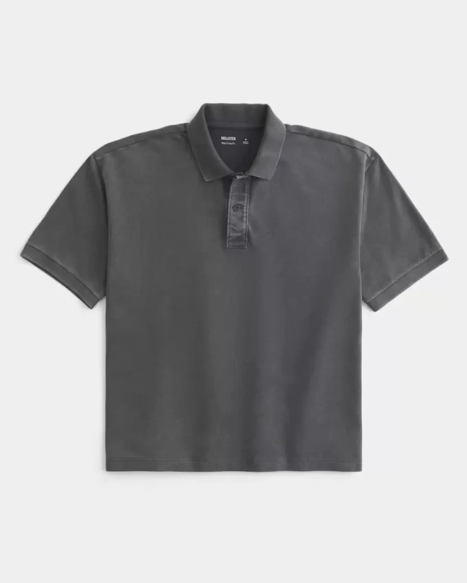 Koszulka polo Boxy Crop Washed Koszulka polo Boxy Crop Washed