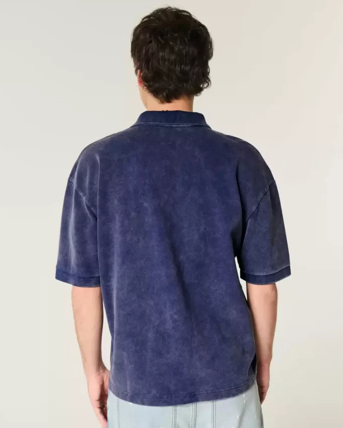 Koszulka polo Boxy Crop Washed Koszulka polo Boxy Crop Washed