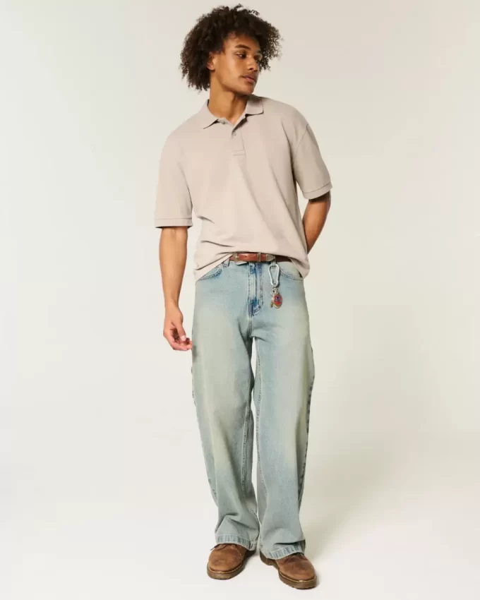 Koszulka polo Boxy Crop Washed Koszulka polo Boxy Crop Washed