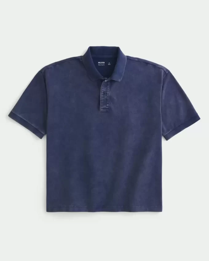 Koszulka polo Boxy Crop Washed Koszulka polo Boxy Crop Washed