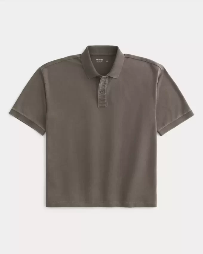 Koszulka polo Boxy Crop Washed Koszulka polo Boxy Crop Washed