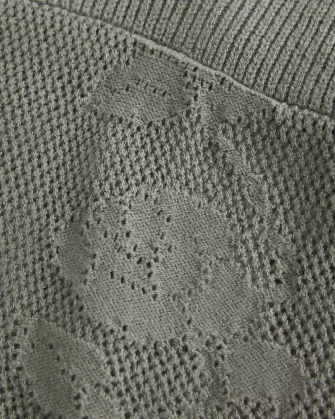 Koszulka typu babydoll z prostym dekoltem w stylu haftu krzyżykowego