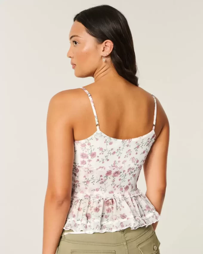 Koszulka z falbanką z szyfonu