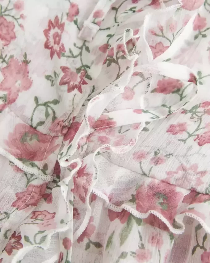 Koszulka z falbanką z szyfonu