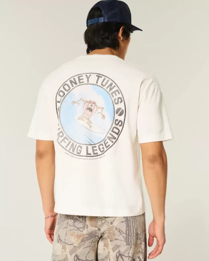 Koszulka z grafiką Boxy Crop Looney Tunes Taz