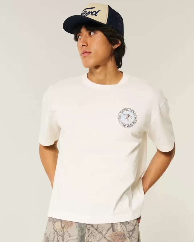 Koszulka z grafiką Boxy Crop Looney Tunes Taz