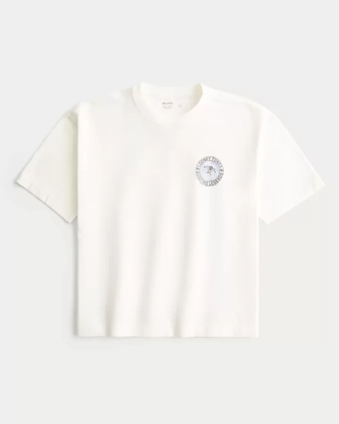 Koszulka z grafiką Boxy Crop Looney Tunes Taz