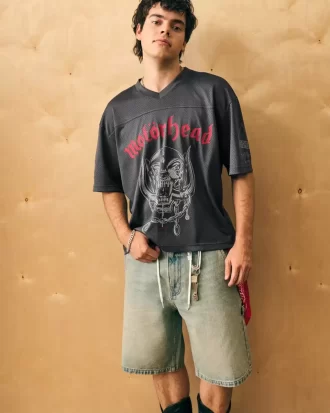 Koszulka z grafiką Boxy Crop Mot枚rhead