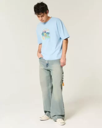 Koszulka z grafiką Boxy Crop SpongeBob Kanciastoporty