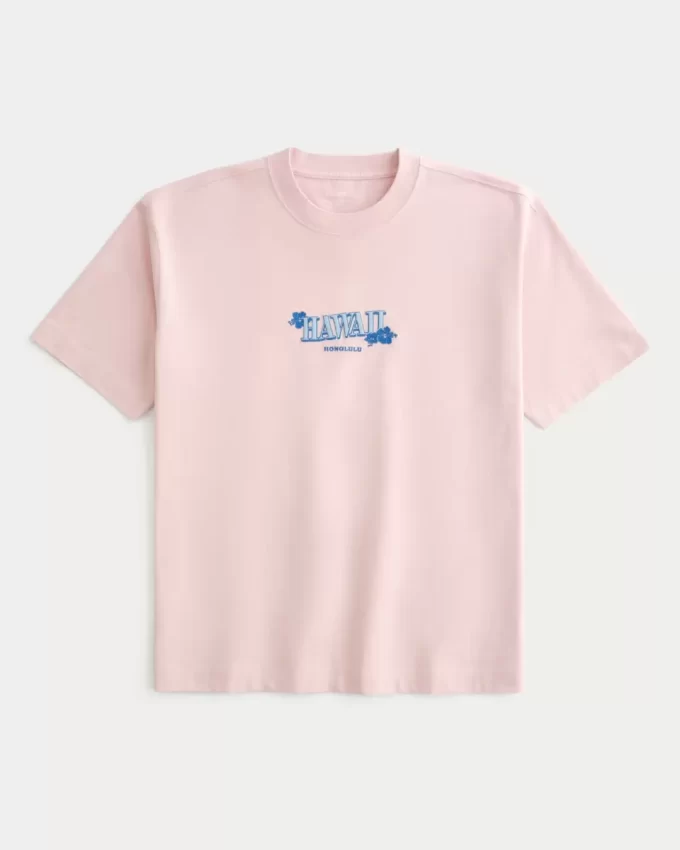 Koszulka z grafiką Boxy Heavyweight Hawaii