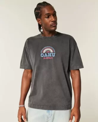 Koszulka z grafiką Boxy Heavyweight Oahu