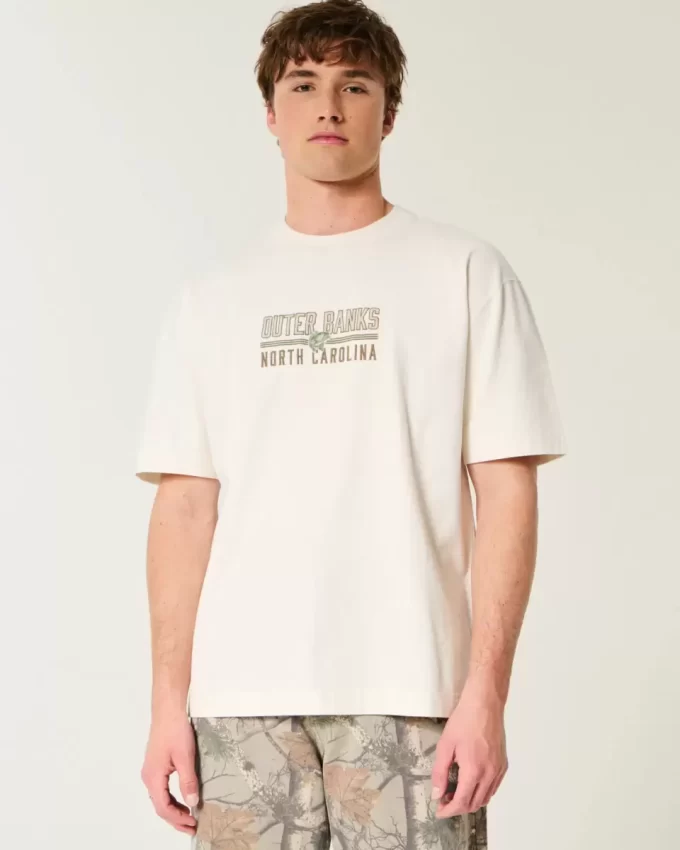 Koszulka z grafiką Boxy Heavyweight Outer Banks