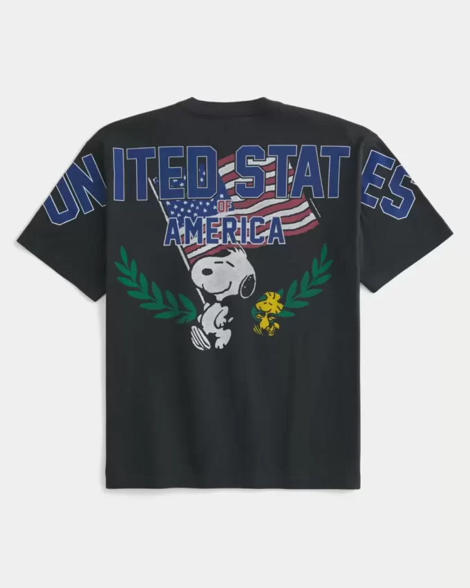 Koszulka z grafiką Boxy Snoopy USA