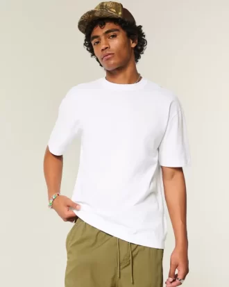 Koszulka z grubej bawełny w kwadratowym stylu