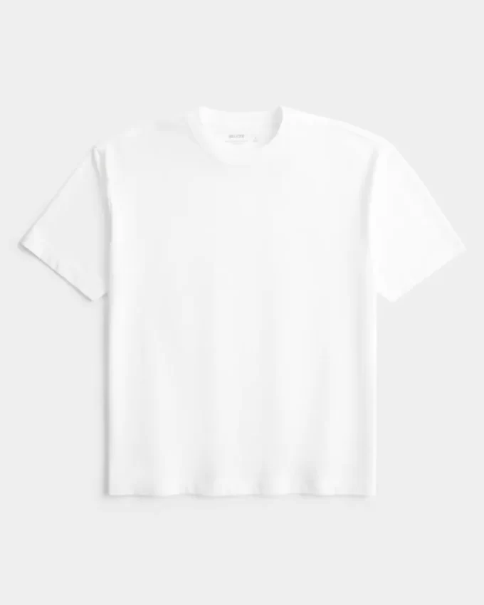 Koszulka z grubej bawełny w kwadratowym stylu Koszulka z grubej bawełny w kwadratowym stylu