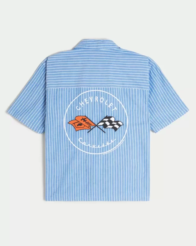 Koszulka z krótkim rękawem i grafiką Chevrolet Corvette w stylu boxy Koszulka z krótkim rękawem i grafiką Chevrolet Corvette w stylu boxy