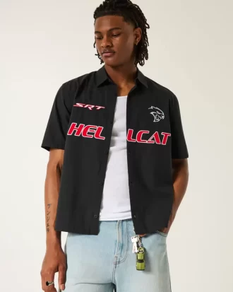 Koszulka z krótkim rękawem i grafiką Dodge Hellcat w stylu boxy