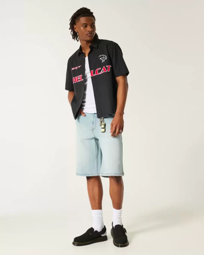 Koszulka z krótkim rękawem i grafiką Dodge Hellcat w stylu boxy