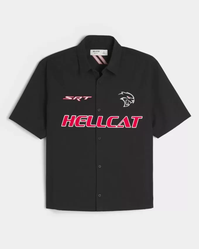 Koszulka z krótkim rękawem i grafiką Dodge Hellcat w stylu boxy