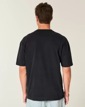 Koszulka z okrągłym dekoltem i zdobioną gwiazdą w stylu Boxy Heavyweight Koszulka z okrągłym dekoltem i zdobioną gwiazdą w stylu Boxy Heavyweight