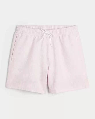 Kąpielówki do połowy uda z seersuckeru