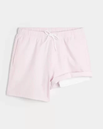 Kąpielówki do połowy uda z seersuckeru