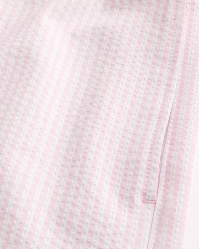 Kąpielówki do połowy uda z seersuckeru