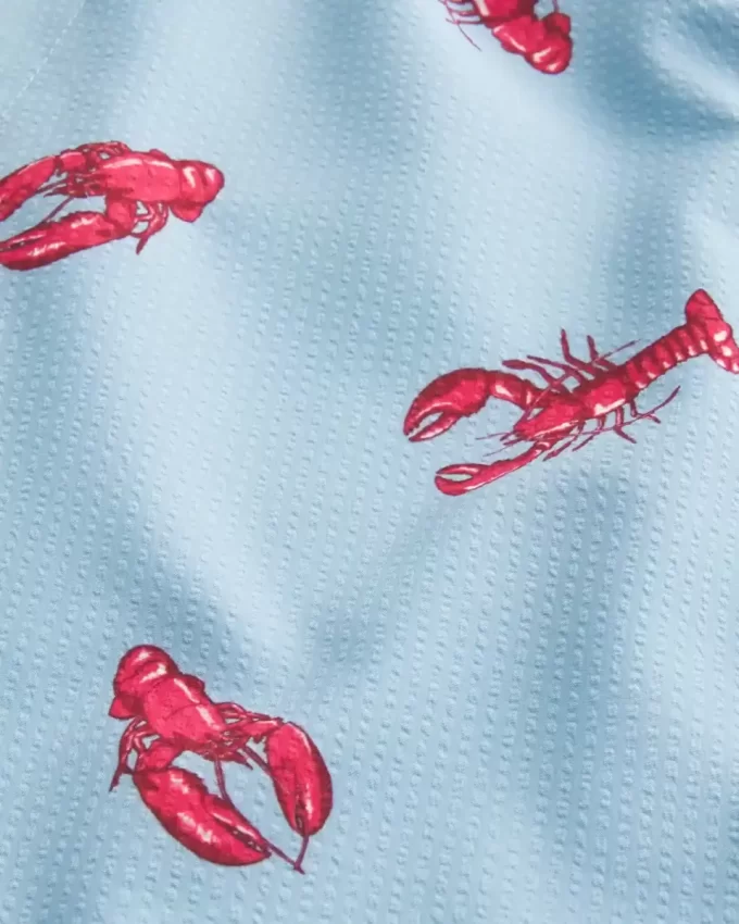 Kąpielówki do połowy uda z seersuckeru