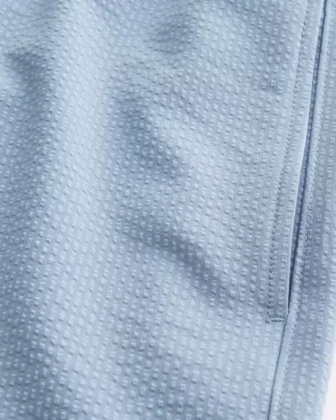 Kąpielówki do połowy uda z seersuckeru