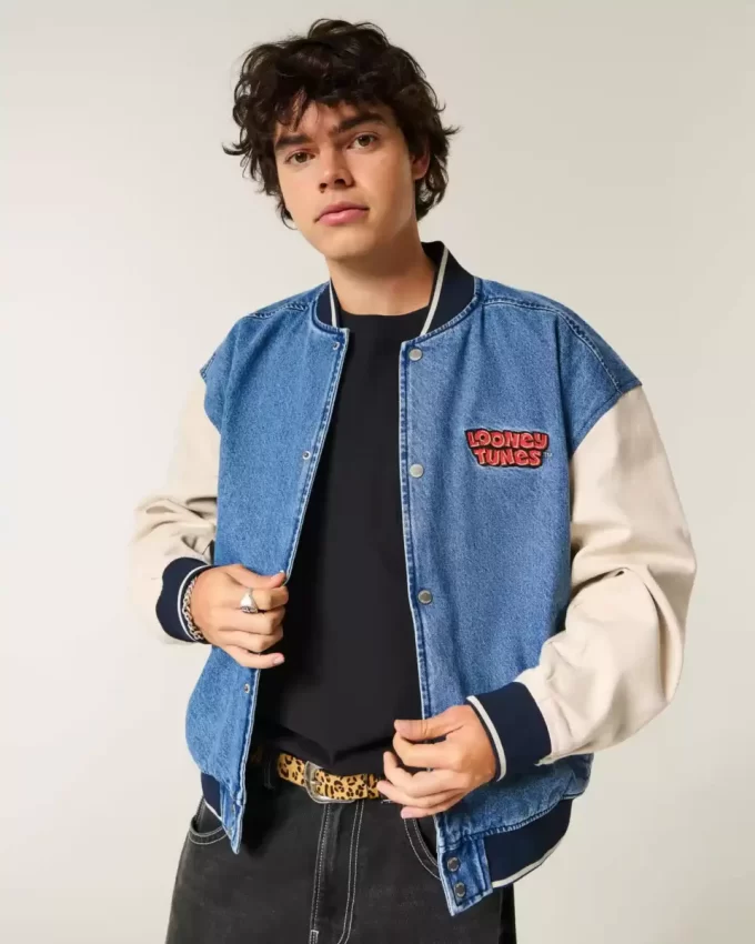 Kurtka jeansowa z grafiką Looney Tunes