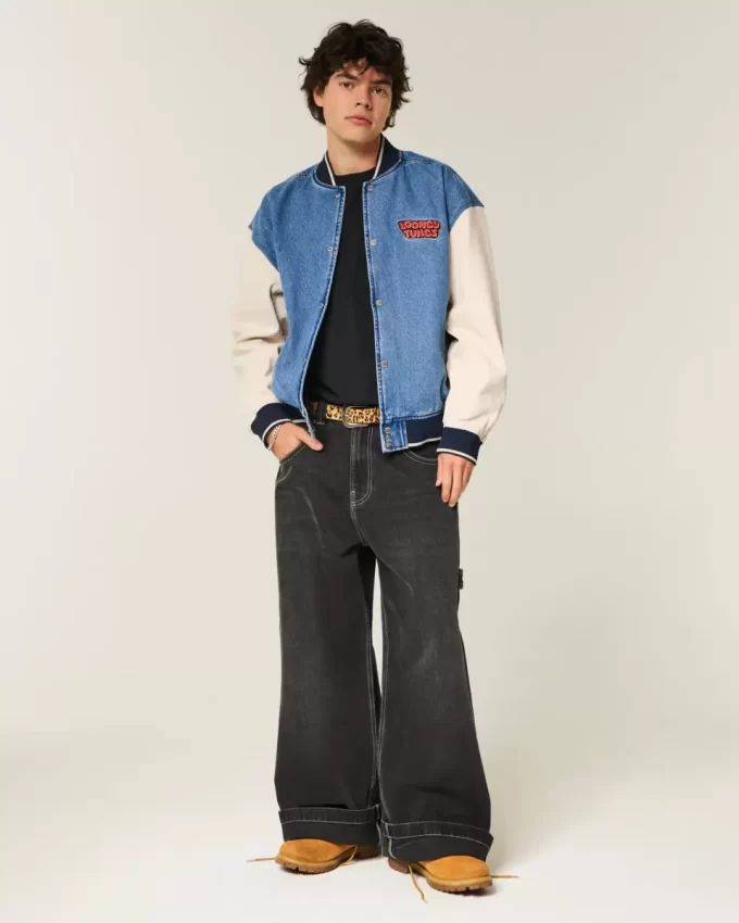 Kurtka jeansowa z grafiką Looney Tunes