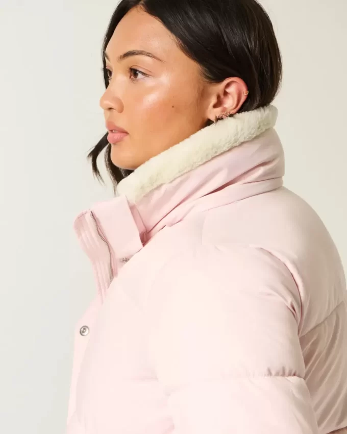 Kurtka puchowa z podszewką ze sztucznego futra