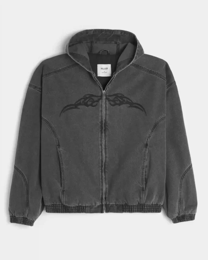 Kurtka skaterska z jeansu zapinana na zamek