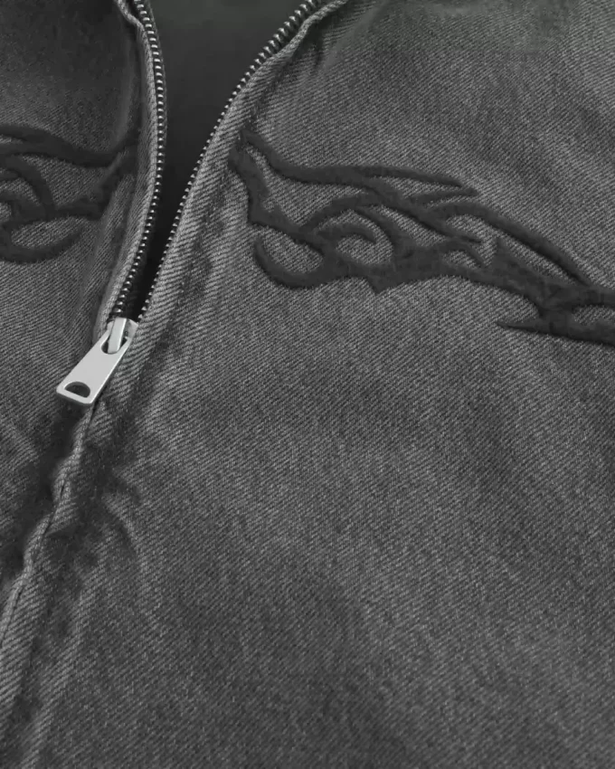 Kurtka skaterska z jeansu zapinana na zamek